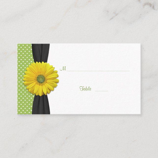 Yellow Gerbera Daisy Besondere Anlass Platzkarte (Vorderseite)