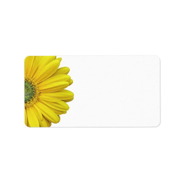 Yellow Gerbera Daisy Wedding Blank Address Labels Adressaufkleber (Vorne)