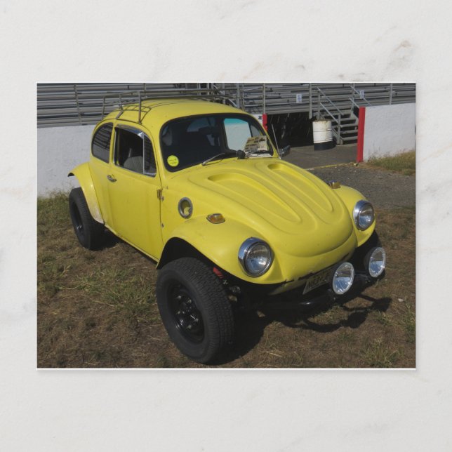 Yellow German Sedan Postkarte (Vorderseite)