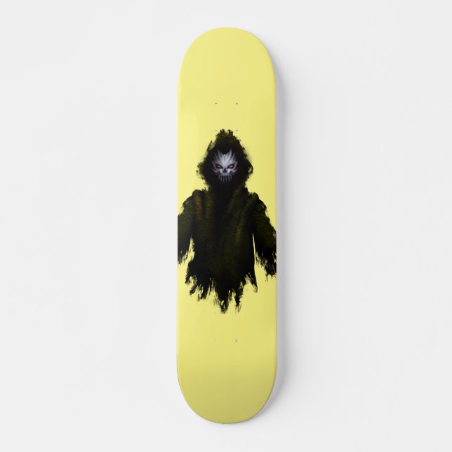 Yellow Ghost Skull Skateboard (Vorne)