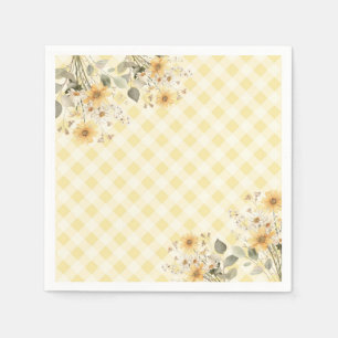 Yellow Gingham Baby Dusche Serviette