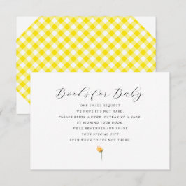Yellow Gingham Books for Baby Shooting RSVP Karte