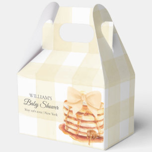 Yellow Gingham Bow Pancake Brunch Babydusche Geschenkschachtel