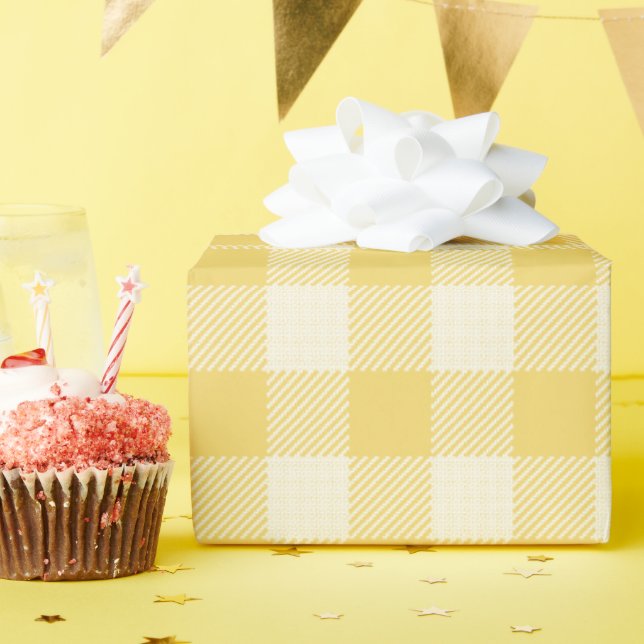 Yellow Gingham für Oh Baby Suite Packpapier (Geburtstagsparty)