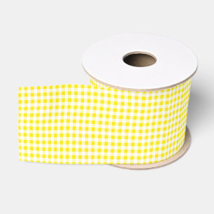 Yellow Gingham Grosgrain Ribbon Ripsband