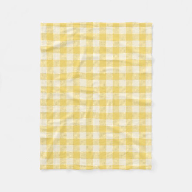 Yellow Gingham Kariert Fleece Blanket (Vorderseite)