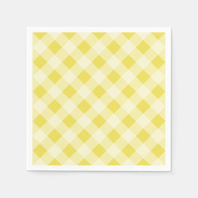 Yellow Gingham Napkins Serviette (Vorderseite)