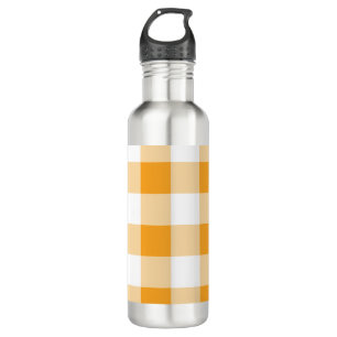 Yellow Gingham Pattern Edelstahlflasche