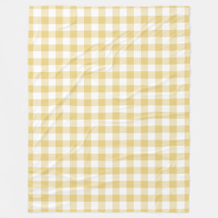 Yellow Gingham Pattern Fleecedecke