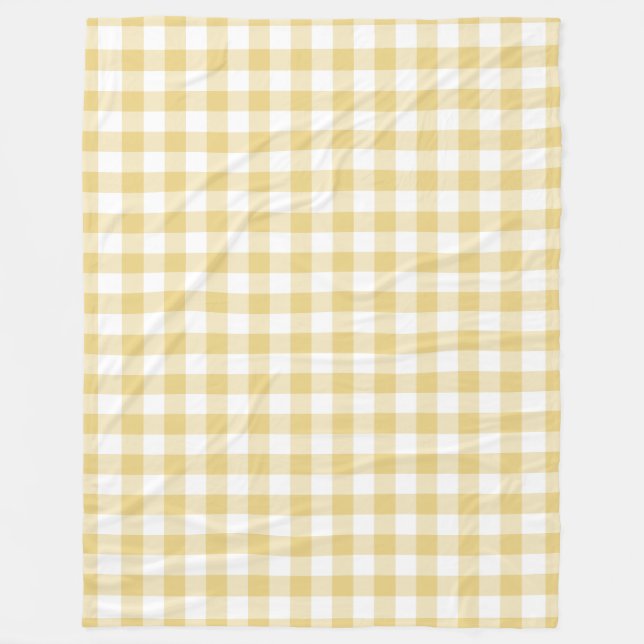 Yellow Gingham Pattern Fleecedecke (Vorderseite)