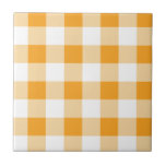 Yellow Gingham Pattern Fliese<br><div class="desc">Cooles Gingham- oder Checkerboard-Muster.</div>