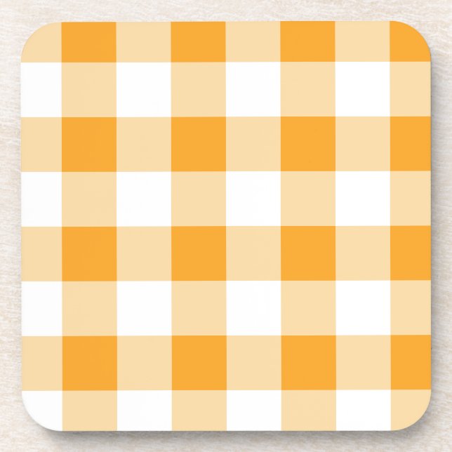 Yellow Gingham Pattern Getränkeuntersetzer (Vorderseite)