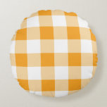 Yellow Gingham Pattern Rundes Kissen<br><div class="desc">Cooles Gingham- oder Checkerboard-Muster.</div>