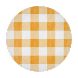 Yellow Gingham Pattern Schneidebrett