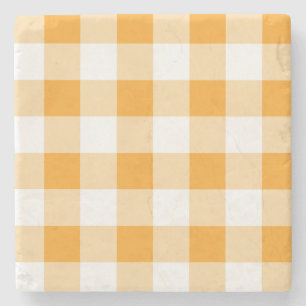 Yellow Gingham Pattern Steinuntersetzer