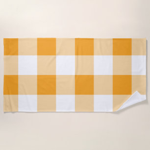 Yellow Gingham Pattern Strandtuch