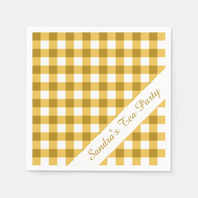 Yellow Gingham Serviette (Vorderseite)