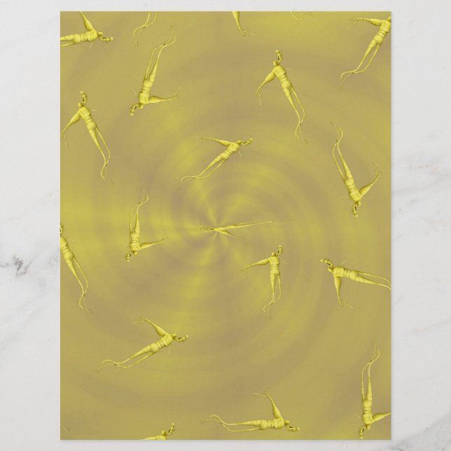Yellow Ginseng Man Bulk Scrapbook Paper Pages Flyer (Vorne)