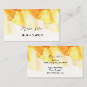 Yellow Glitzer gold Aquarell Business Card Visitenkarte