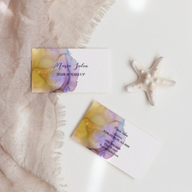 Yellow Glitzer gold Aquarell Business Card Visitenkarte (Von Creator hochgeladen)
