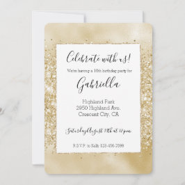 Yellow Glitzy Glitzer Einladung