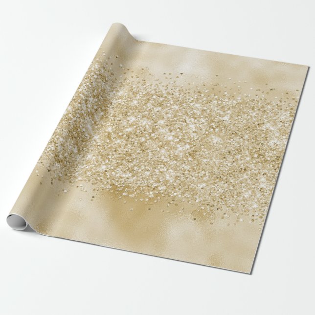 Yellow Gold Confetti Glitzer Geschenkpapier (Ungerollt)