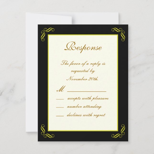 Yellow Gold Fairy Tale UAWG RSVP Karte (Vorderseite)