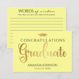 Yellow Gold Graduate Words of Wisdom Abschluss Begleitkarte