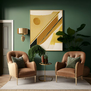 Yellow Gold Minimalistisch Modern Abstrakt Poster