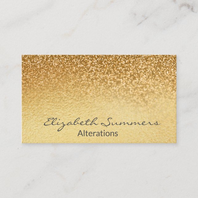 Yellow Gold Ombre Glitzer Metallic Foil Elegant Visitenkarte (Vorderseite)