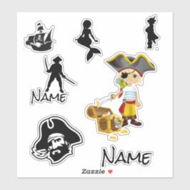 Yellow Gold Pirate Boy Aufkleber