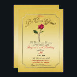 Yellow Gold Rote Rose Beauty Geburtstagsparty Einladung<br><div class="desc">Einladungen zur Geburtstagspartei</div>