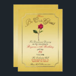 Yellow Gold Rote Rose Beauty Geburtstagsparty Einladung<br><div class="desc">Einladungen zur Geburtstagspartei</div>