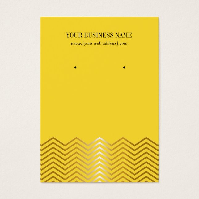 Yellow Gold Zickzack Custom Earring Card (Vorderseite)