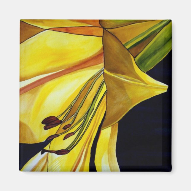 Yellow Golden Splendor Lilienkunst Magnet (Vorne)