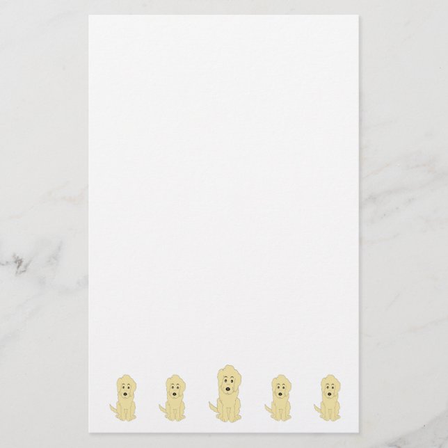 Yellow Goldendoodle Dog Design Briefpapier (Vorderseite)