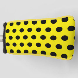 Yellow Golf Putter Cover with Black Dot Pattern Headcover