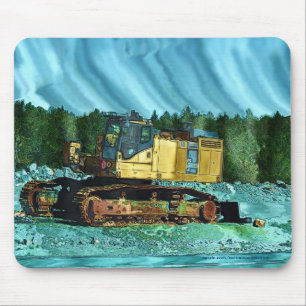 Yellow Grader Earth Mover Art Mousepad