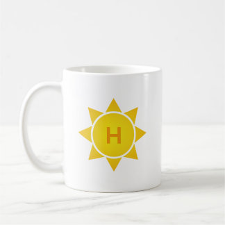 Yellow Gradient Sun with Single Letter Monogram Kaffeetasse