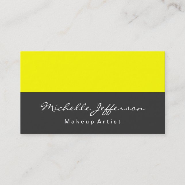 Yellow Gray Beruflich Trendy Business Card Visitenkarte (Vorderseite)
