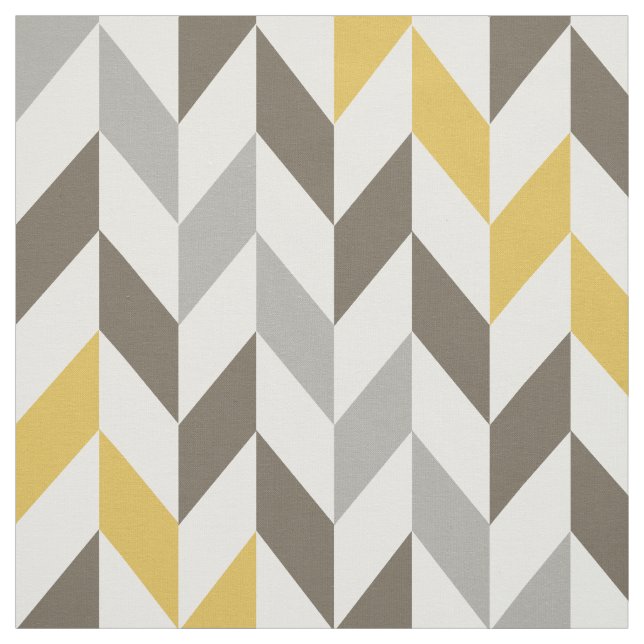Yellow & Gray Chevron Pattern Stoff (Muster)