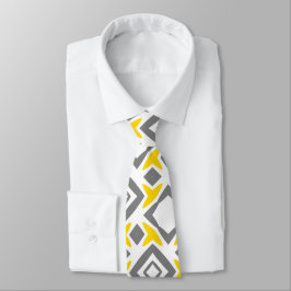 Yellow Gray Diamond Pattern Krawatte