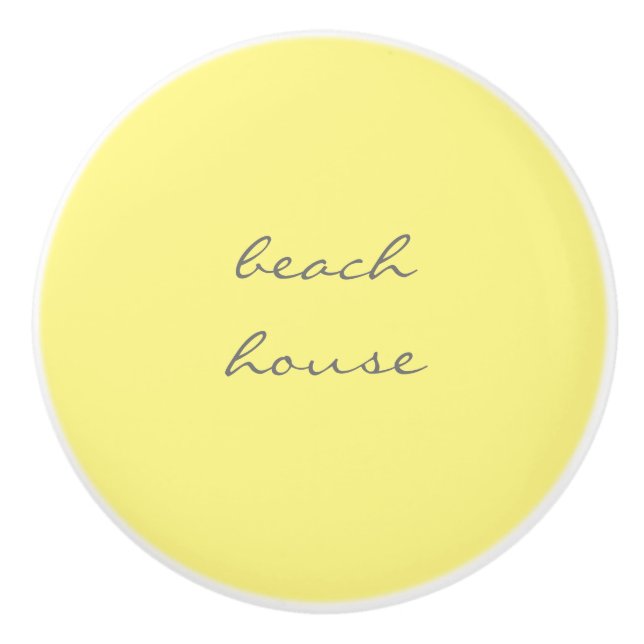 Yellow Gray Graues Beach House Cool Keramikknauf (Vorderseite)
