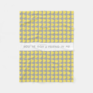 Yellow Gray Herzmuster Sie haben einen Freund got Fleecedecke