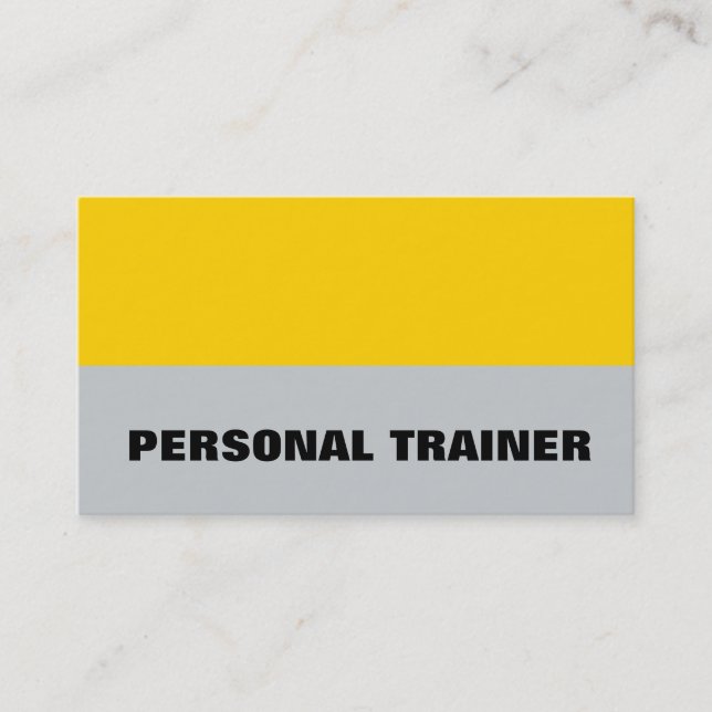 Yellow Gray Personal Trainer Fitness Sport Visitenkarte (Vorderseite)