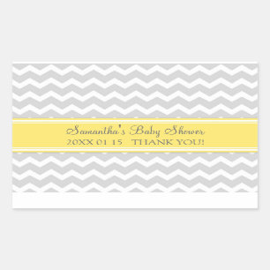 Yellow Gray Zickzack Babydusche Pflegemittel Stick Rechteckiger Aufkleber