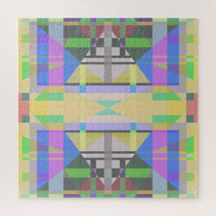 Yellow Green Blue Lila Geometric