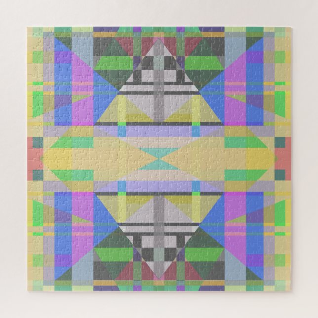 Yellow Green Blue Lila Geometric (Vertikal)