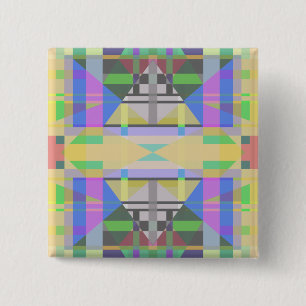 Yellow Green Blue Lila Geometric Button