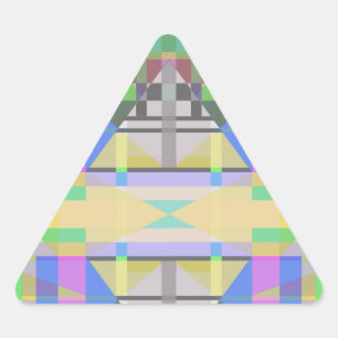 Yellow Green Blue Lila Geometric Dreieckiger Aufkleber